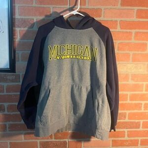Michigan Wolverines Hoodie Two-Tone Gray & Navy